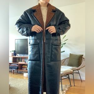 Free people faux fur vegan coat